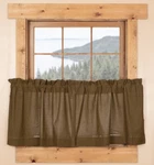 Deep Olive Green Plaid Caf Curtains Lined Tea Cabin Window Tier Set 24" Long New. Price: $39.95.