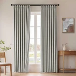 Light Gray Blackout Pleated Curtains 84" Length, 2 Panels For Bedroom & Living New. Price: $89.99.