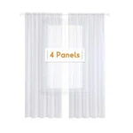 Anjee Panels White Sheer Curtains 84 Inches Long Rod Pocket Semi Voile New. Price: $48.39.