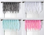 Waterfall Vertical Ruffle Sheer Window Treatment Valance (50" X 16") New. Price: $11.99.