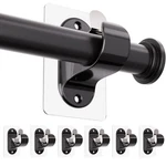 Andgoo 6 Pack No Drill Curtain Rod Brackets, Renter Friendly Self Adhesive Cu... New. Price: $26.49.