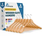 Lifemaster Solid Wooden Hanger 8 Pieces Non-slip Versatile Closet Space-tan Used. Price: $32.30.