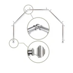13/16" Moyat 5-SIDED Bay Window Curtain Rod Satin Nickel New. Price: $182.53.