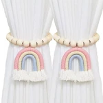 Fengfaer 2PCS Handmade Magnetic Wooden Bead Curtain Tiebacks, Boho New. Price: $21.17.