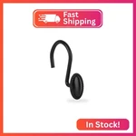 Itoplin Shower Curtain Hooks, Set Of 12, Black, Zinc, Rust Resistant, Decorative New. Price: $14.20.
