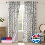Jinchan Lined Linen Floral Curtains For Living Room 96 Length Printed New. Price: $47.74.