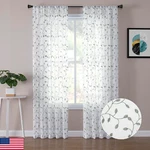 Tollpiz Leaves Sheer Sage Green Leaf Embroidery Bedroom Rod Poc New. Price: $47.30.