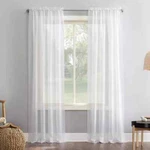 No. 918 Erica Crushed Sheer Voile Rod Pocket Single Curtain Panel,white 51"X 63" New. Price: $9.99.