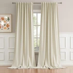 Dualife 120 Inch Long Back Tab Beige Curtains - Rod Pocket Blackout Tall... New. Price: $64.61.