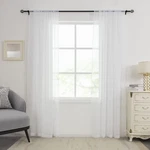 Huto White Sheer Curtains 96 Inches Long For Living Room Rod Pocket Top Windo... New. Price: $30.62.