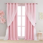 Sofjaget Pink Blackout Curtains 96 Inch Long - Double Layers Mix & Match Eleg... New. Price: $70.72.