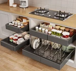 Seinloes 4 Pack Pull Out Cabinet Organizer 21"DEEP With Raising Pad For Frame... New. Price: $140.10.