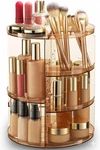 Masirs 360 Rotating Makeup Organizer - Adjustable Shelf Height Tall, Brown New. Price: $21.82.