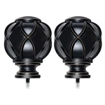 Kamanina Netted Texture Black Finials For 1" & 7/8" Curtain Rods, M6 Screw, 2PC New. Price: $15.35.