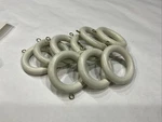 Curtain Rings Cream With Gold Eye Fits 1 And 3/8 Inch Rod Set Of 9 Open. Price: $32.50.