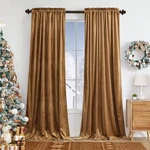 Benedeco Camel Velvet Curtains For Bedroom Window, Super Soft Luxury Drapes, New. Price: $44.94.