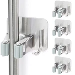 Stainless Steel Broom Holder Selfadhesive 4 Gripper Positions Hooks Light And New. Price: $33.12.