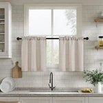 Dukiyo Semi Sheer Kitchen Inch Curtains For 25"W X 24"L (pack Of 2), Linen New. Price: $14.76.