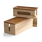 Nature Supplies Set Of Two Natural Wood Cable Management Box, Large... Fast Ship New. Price: $55.79.