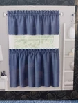 Achim 3 Piece Tier & Valance Set Blue/white New. Price: $12.95.