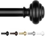Kamanina Black Curtain Rods For Windows 72 To 144 Inches (6-12FT) Long Heavy Dut New. Price: $39.62.