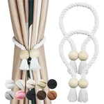 Porlau 2 Pack White Magnetic Curtain Tiebacks Cotton Hand Woven Holdback New. Price: $13.37.