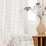 Sheer Curtains 84 Inches Long Off White And Sage Green Accents Semi Transpare... New. Price: $77.89.