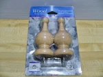 Natural Wood Round Pole Ends - Use With Graber 1 3/8" New. Price: $12.99.