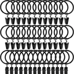 44 Pack Black Curtain Rings With Clips, Hooks Hangers For New. Price: $15.27.