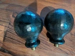 Pottery Barn Set Of 2 Cast Iron Ball Finials - .75" Open Box. Price: $39.00.