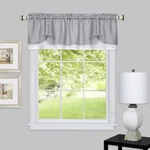Achim Soft Window Darcy Curtain Valance, 58"W X 14"L (pack 1), Grey/white New. Price: $24.99.