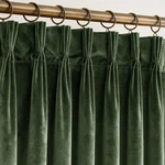 Olive Green Pleated Velvet Blackout Curtains 84 Inches Long 2 Panels Set Ther... New. Price: $64.61.