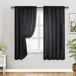 Homeideas Non-see-through Black Privacy Sheer Curtains, 52 X 54 Inches Long 2... New. Price: $33.38.