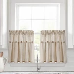 Lush Decor Linen Button Farmhouse Kitchen Tier Set Pair 29 W X 24 Dark Open. Price: $31.52.