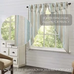 Grain Sack Aqua Prairie Short Curtain Set Striped Cream Country Cottage Vhc New. Price: $53.95.
