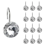Elecharm 12 Pcs Bling Rhinestones Shower Curtain Hooks Bathroom Clear Crystal New. Price: $13.32.