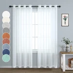 Pitalk White Faux Linen Curtains 102 Inches Long For Living Room Panels Set... New. Price: $50.17.