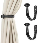 Black Curtain Tiebacks Wall-mounted Holdbacks, Elegant Hook... New. Price: $16.80.