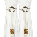 Bdhrkte 2PCS Wooden Bead Curtain Tiebacks,bohemian Clasp, New. Price: $17.50.