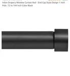 Ivilon 72-144 Drapery Window Curtain Inch Rod, End Cap Style (black) Open. Price: $22.45.