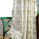 Vogol 2 Panels Ultra Sleep Vines Embroidered Faux Linen Grommet Curtains Open. Price: $34.99.