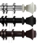 Rod Desyne Bach Traverse 48-84 Cocoa Decorative Curtain With Rings Open. Price: $179.69.