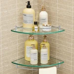 Kes Glass Corner Shelf For Bathroom Pack 2, Brushed Finish New. Price: $56.04.