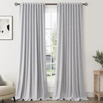 Nanspring Light Grey Linen 100 Blackout Curtains For Bedroom 120 Inch Length New. Price: $103.07.