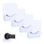 Prebene Adhesive Shower Curtain Rod Holder, 4 Pcs Tension Transparent New. Price: $10.52.