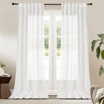 Semi Sheer Curtains 108 Inch Long - White Chiffon Privacy Protection Light Fi... New. Price: $72.24.