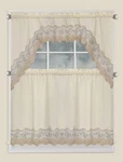 Fancy Collection 3PC White With Embroidery Floral Kitchen/cafe Curtain Tier A... New. Price: $26.49.