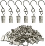 50-PACK Stainless Steel S-hooks 2.4" Curtain Clips For Hanging Lights, Photos, New. Price: $18.99.