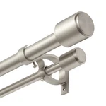 Kemmie 1" Window Treatment Curtain Rod With Cylindrical Cap Finials, Double New. Price: $70.59.