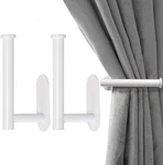 Pack Adhesive Curtain Holdbacks, No Drill Metal Tie Set Of 2, White New. Price: $17.30.